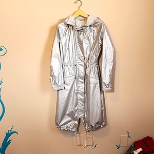 Like new silver raincoat